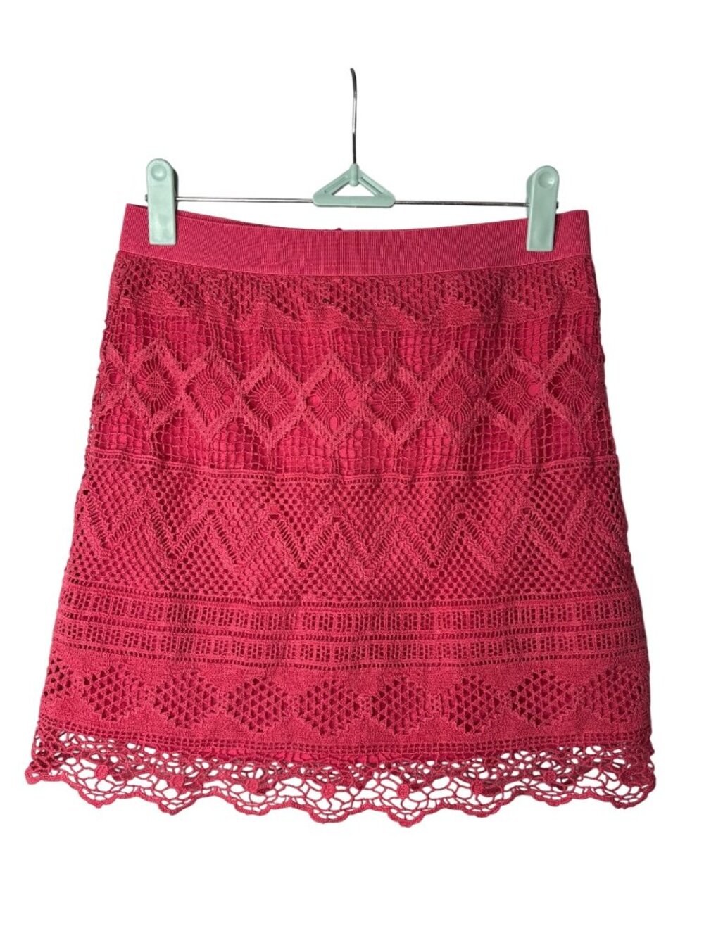 American Eagle Outfitters Mini Skirt 0 Lace Overlay Lined Elastic Waist Pink
